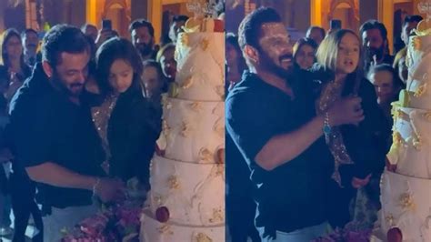 Salman Khan Cuts Multi-Tier Cake With Niece Ayat, Mukesh-Nita Ambani ...