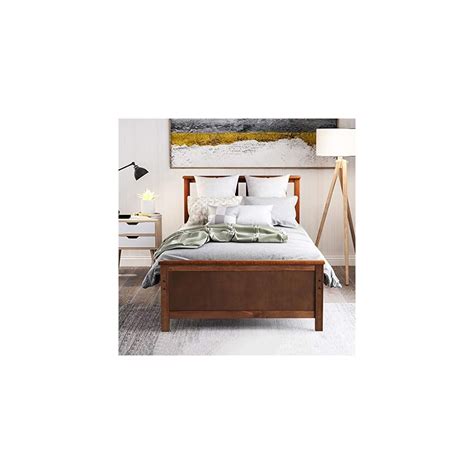 Buy P PURLOVE Twin Size Platform Bed, Wood Platform Bed Frame with ...