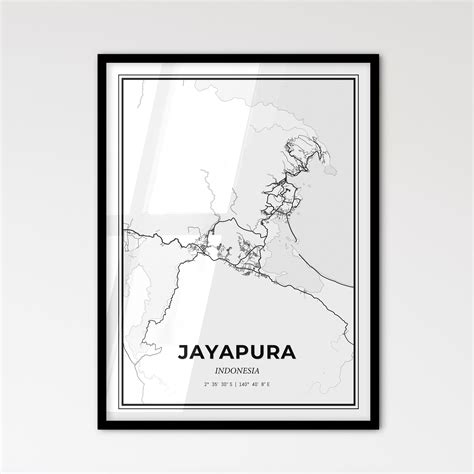 Jayapura Indonesia Scandinavian Style City Map – HEBSTREIT