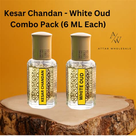 Kesar Chandan & White Oud Attar Combo Pack – 6ML Each | Alcohol-Free ...