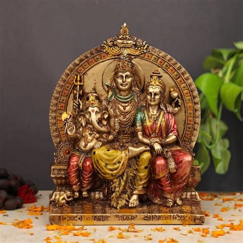 Buy zig zag Lord Shiva & Family Shiv Parivar Religious Statue Idol for ...