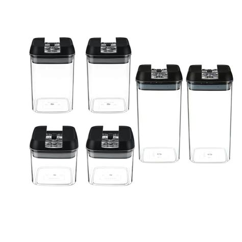 6Pcs Transparent Stackable Food Storage Containers With Leak-Proof Lid ...