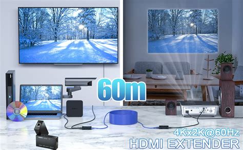 Microware 60M HDMI Extender Repeater Transmitter/Sender + Receiver Over ...