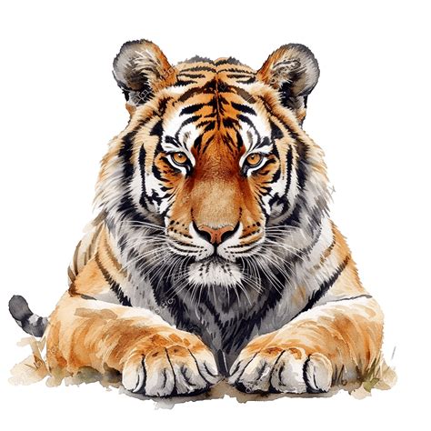Watercolor Tiger Clip Art, Watercolor, Hand Drawn, Clip Art PNG ...