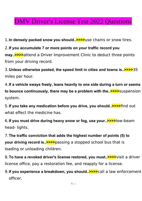 Image result for Tavares DMV Test Questions