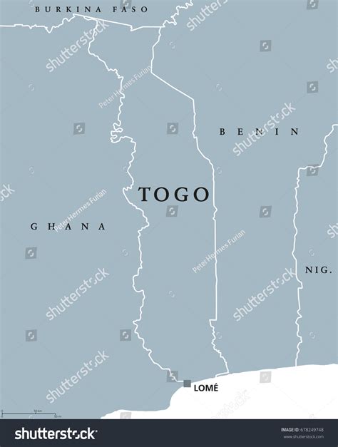 Togo Political Map Capital Lomé International Stock Vector (Royalty Free) 678249748 | Shutterstock