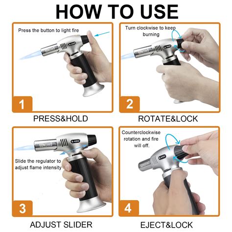 Sondiko Blow Torch, Fits ALL Butane Tanks Refillable Kitchen Blow Torch ...