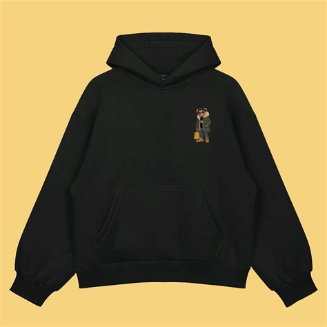 Winter Trendsetter Teddy Black Oversized Hoodie (Heavyweight) – Lazy Hippos