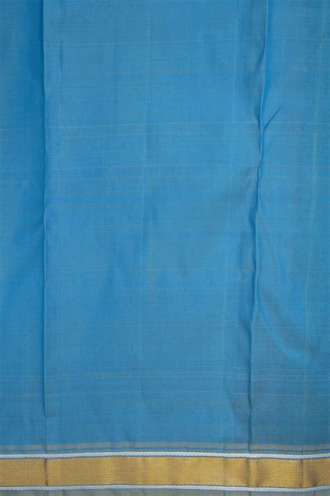 Zari Striped Design Cerulean Blue Kanchipuram Silk Saree – Sundari Silks
