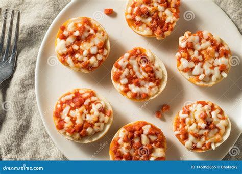 Frozen Mini PIzza Bagels stock image. Image of appetizer - 145952865