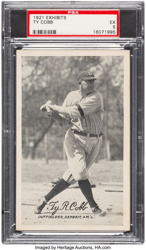 1921 Exhibits Ty Cobb PSA EX 5.... Baseball Cards Singles | Lot #50575 ...
