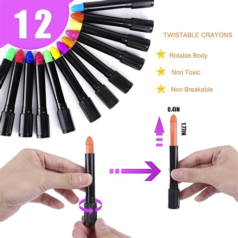 Moonear 12 Colors Glow Face Body Paint, UV Crayons Makeup India | Ubuy