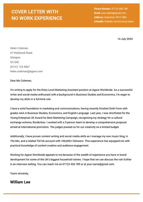 Personal Letter Example for Job 的图像结果