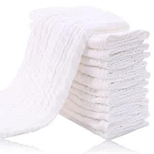 Buy Cute Castle 12 Pack Muslin Burp Cloths for Baby - Ultra-Soft 100% ...