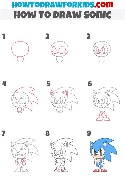 Image result for Free Printable Drawing Sonic Tutorial