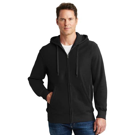 Sport-Tek F282 Super Heavyweight Full-Zip Hooded Sweatshirt - Black ...