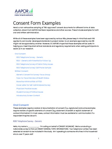 Image result for Consent Form Examples