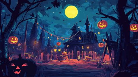 Halloween House Desktop Wallpapers - Wallpaper Cave