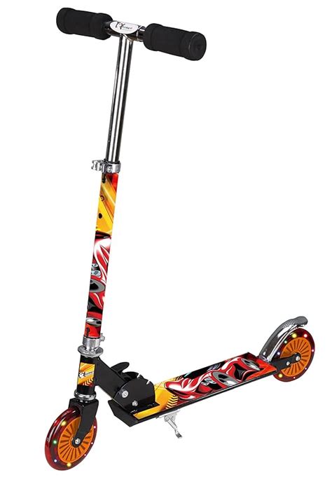 Toyhouse Two Wheeled Metal Folding Skate Scooter with Disco Wheels and ...
