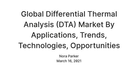 Global Differential Thermal Analysis (DTA) Market By Applications ...