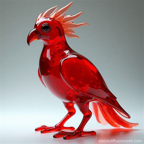 Hyper-Realistic 3D Paradise Bird Glass Sculpture | Stable Diffusion Online