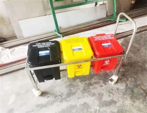 Bio Medical Waste Trolley - Bio Medical Waste Segregation Trolley 4 BIN ...