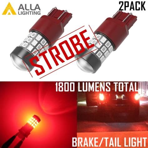 Buy Alla Lighting 7443 LED Strobe Flashing Blinking Brake Tail Light ...