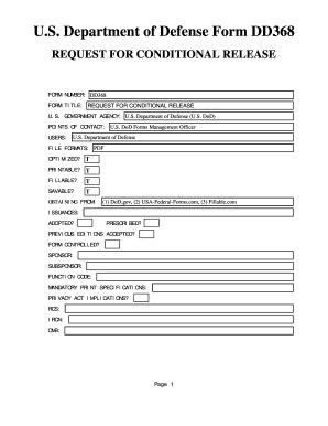 Fillable Online U.S. Department of Defense Form DD368. REQUEST FOR ...