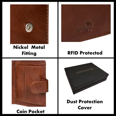 Sassora Men Casual, Formal, Travel Genuine Leather RFID Wallet