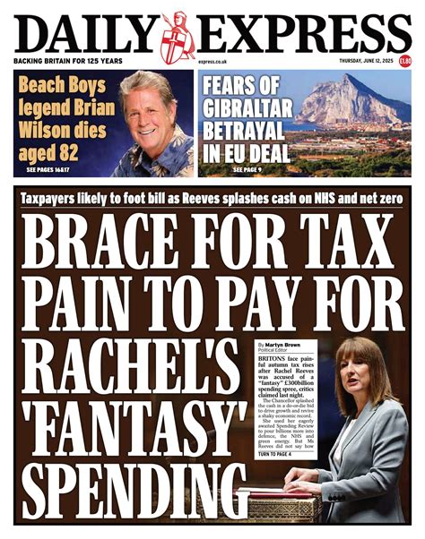 Daily Express Front Page 12th of June 2025 - Tomorrow's Papers Today!