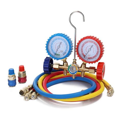 3 Way Refrigerant Gauge AC Diagnostic Manifold Freon India | Ubuy