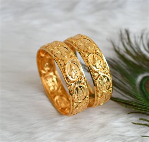DREAMJWELL - Gold look alike dasavatharam designer bangles dj34093 ...