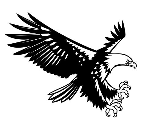 Flying Eagle Clipart Black And White