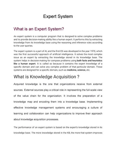 Unit-5 - Expert System What is an Expert System? An expert system is a ...