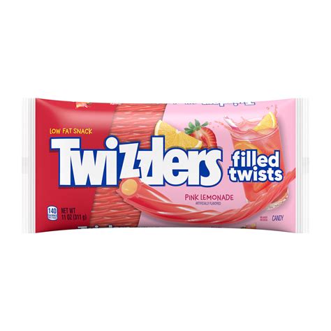 TWIZZLERS Filled Twists Pink Lemonade Flavored Licorice Style Candy Bag ...