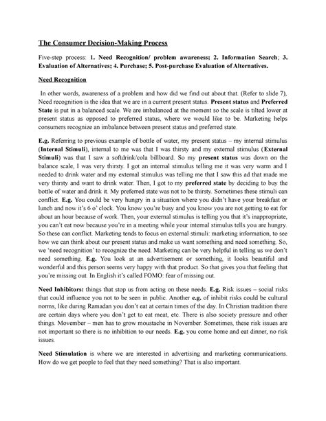 The Consumer Decision - The Consumer Decision-Making Process Five-step ...