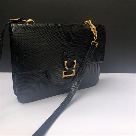 HERMÈS Lizard Black Sandrine Shoulder Bag Vintage Limited Edition Rare ...