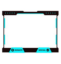 Stylish live streaming overlay frame game screen Vector Image