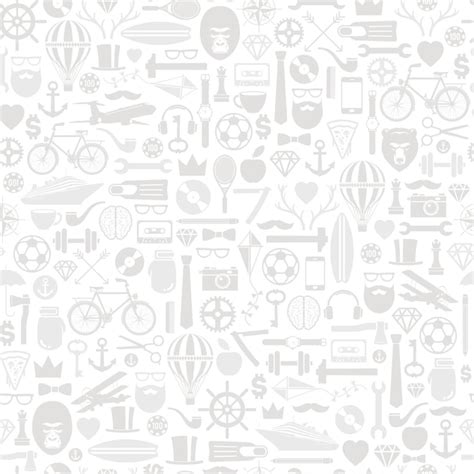 Male hobbies and habits seamless pattern simple icons on white ...