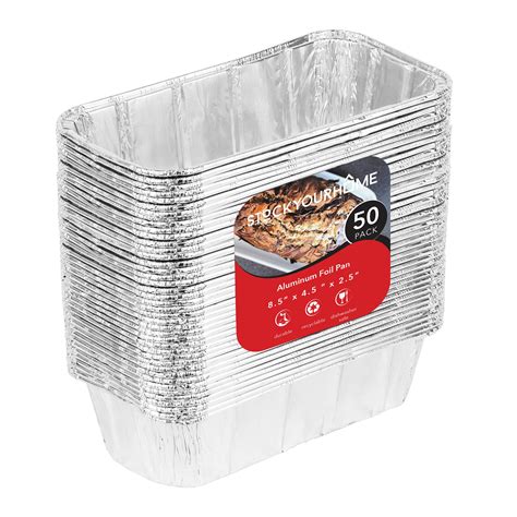 Buy Aluminum Loaf Pans (50 Pack) 8x4 Loaf Pan - 2Lb Bread Tins ...