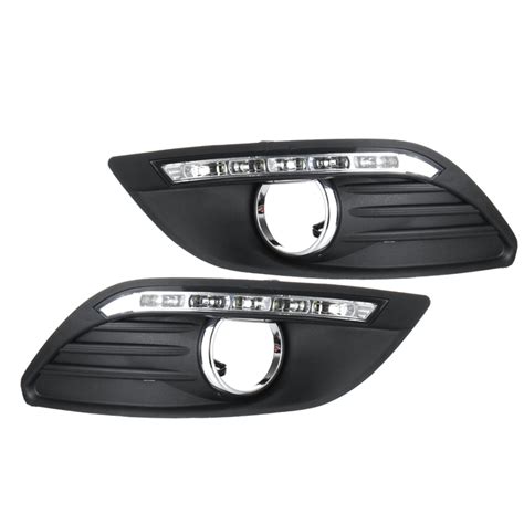 New LED DRL Daytime Running Lights Lamp White with Wiring Pair For Ford ...