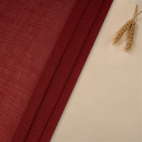 Buy Maroon Color Crushed Cotton Linen Fabric 66404/38 | FFAB