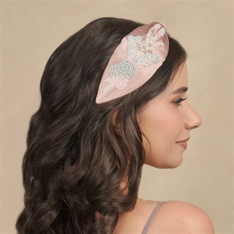 Kaia Embellished Knotted Hair Band - Pink – Hair Drama Company