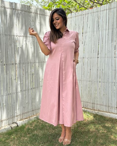 Pastel Pink A-line Cotton Dress – The Svaya