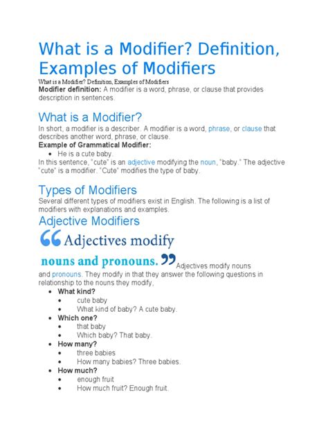 Use of Modifiers 的图像结果