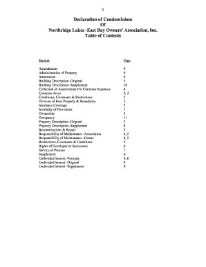 Fillable Online Declaration of Condominium - eastbayownerscom Fax Email ...