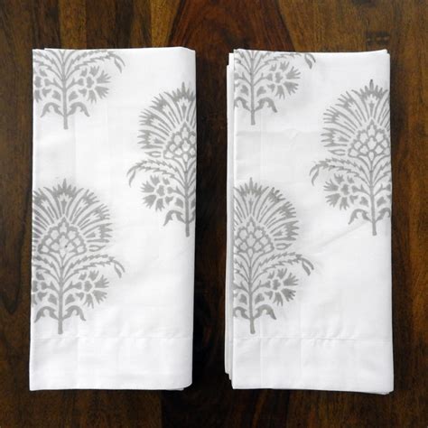Pillow Covers Hand Block Printed "Hibiscus" Set of 2 | LOVE FOR WHITE