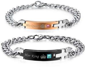 Men Style Stainless Steel Cubic Zirconia Titanium Bracelet Set Price in ...