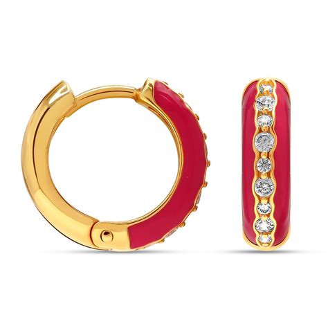 LeCalla - Buy 925 Sterling Silver 14K Gold Plated SMALL Zirconia Enamel ...
