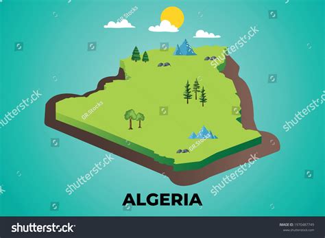 Algeria 3d Isometric Map Topographic Details: เวกเตอร์สต็อก (ปลอดค่าลิขสิทธิ์) 1970487749 ...
